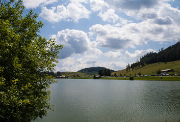 Austria, Almenland Teichalmsee. Beautiful lake in the mountains, summer in Austria.