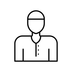 Muslim man icon in black outline style
