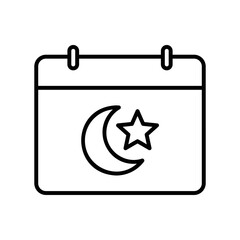 Islamic calendar icon with crescent moon