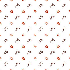 Autumn seamless pattern. Small leaves and abstract elements. Great for paper, design of sketchbook, textile, gift wrap. 