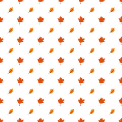 Autumn seamless pattern. Orange and yellow leaves. Great for paper, design of sketchbook, textile, gift wrap. 