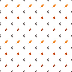 Seamless pattern with different leaves. Autumn pattern. Great for paper, design of sketchbook, textile, gift wrap. 