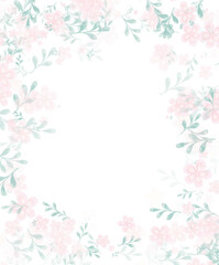 Obraz na płótnie Canvas Ramka różowe kwiaty