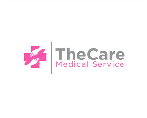 Fototapeta premium the care, cross health service and medical center for clinic or hospital logo