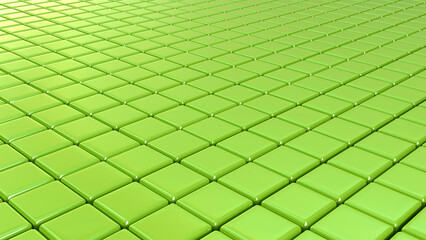 Glossy Green tiles grid background