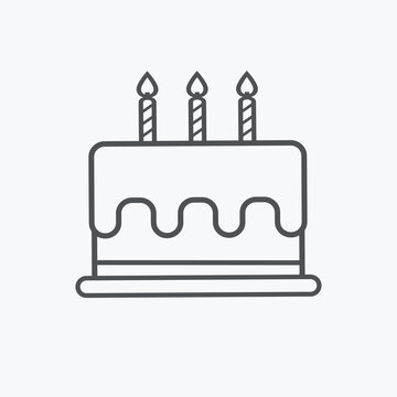 Birthday cake logo icon design flat vector illustration