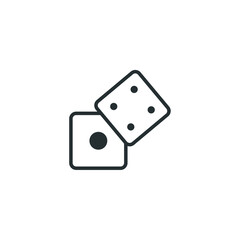 Vector sign of dice symbol is isolated on a white background. dice icon color editable.