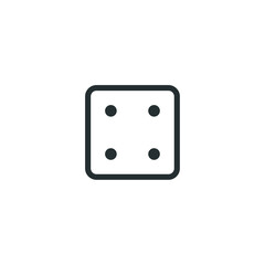 Vector sign of dice symbol is isolated on a white background. dice icon color editable.