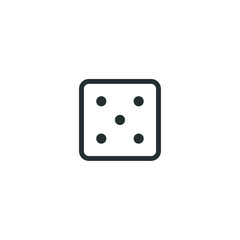 Vector sign of dice symbol is isolated on a white background. dice icon color editable.