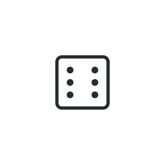 Vector sign of dice symbol is isolated on a white background. dice icon color editable.