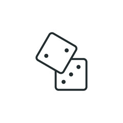 Vector sign of dice symbol is isolated on a white background. dice icon color editable.