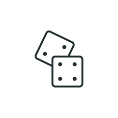 Vector sign of dice symbol is isolated on a white background. dice icon color editable.