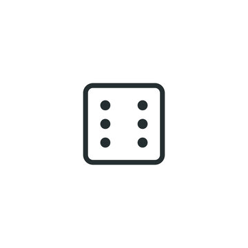 recommend clip art: Vector sign of dice symbol is isolated on a white background. dice icon color editable.