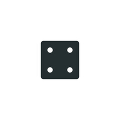 Vector sign of dice symbol is isolated on a white background. dice icon color editable.