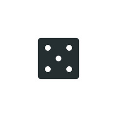 Vector sign of dice symbol is isolated on a white background. dice icon color editable.