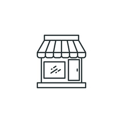Vector sign of Store symbol is isolated on a white background. Store icon color editable.