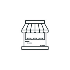 Vector sign of Store symbol is isolated on a white background. Store icon color editable.