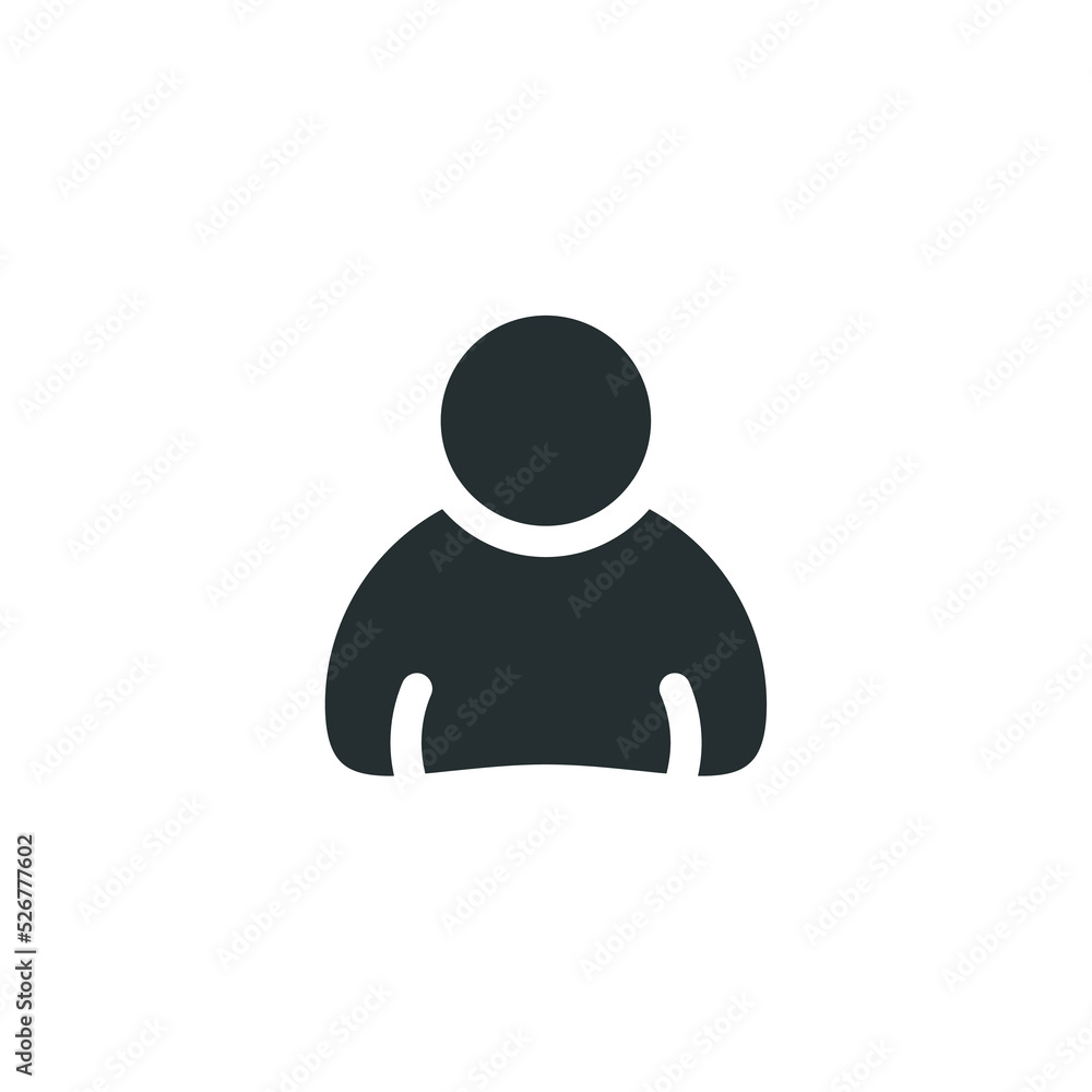 Poster vector sign of user symbol is isolated on a white background. user icon color editable.