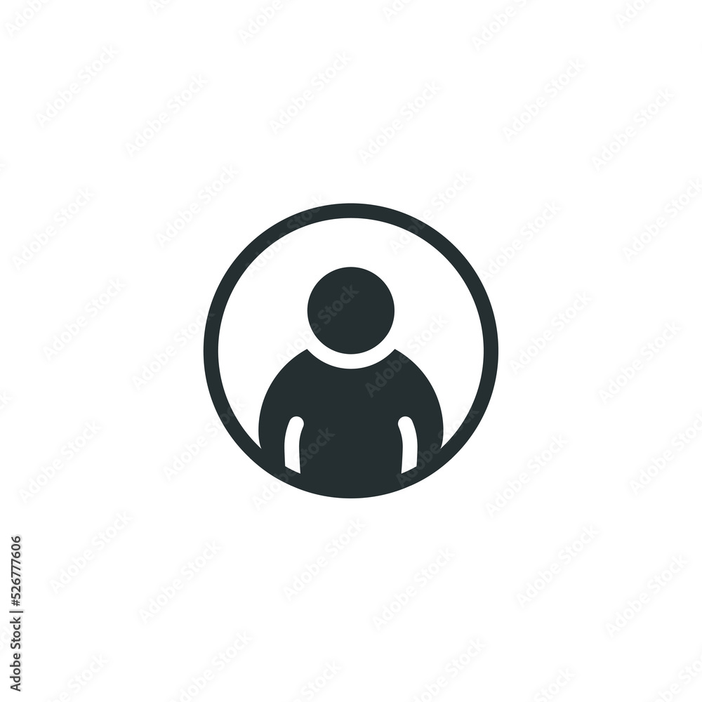 Poster vector sign of user symbol is isolated on a white background. user icon color editable.