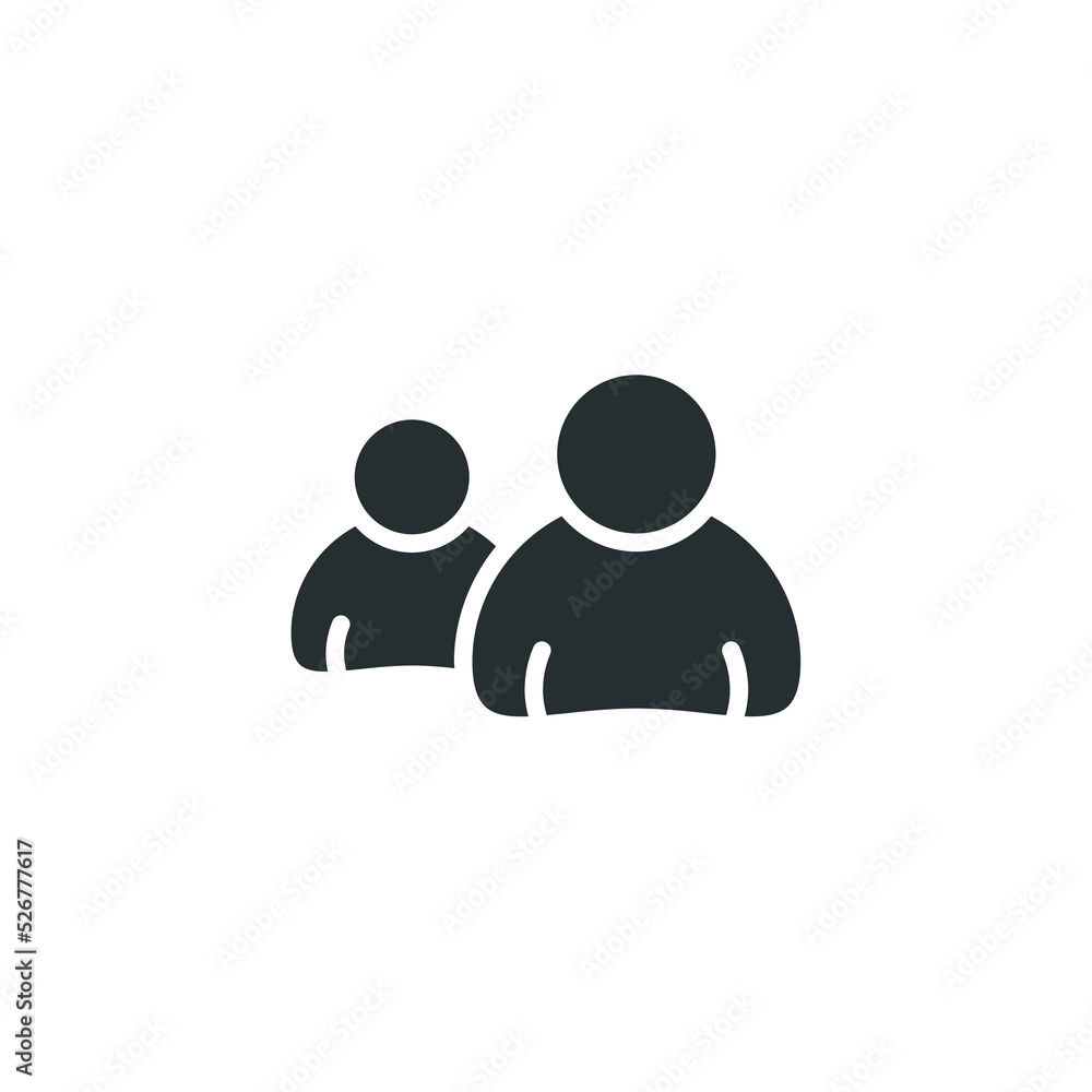Poster vector sign of user symbol is isolated on a white background. user icon color editable.