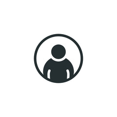 Vector sign of user symbol is isolated on a white background. user icon color editable.
