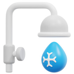 cold water 3d render icon illustration