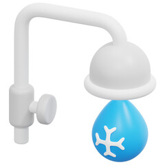 cold water 3d render icon illustration