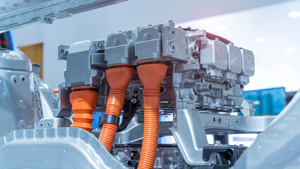 electric system of eco car front engine Automotive part concept