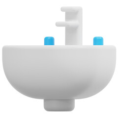 sink 3d render icon illustration
