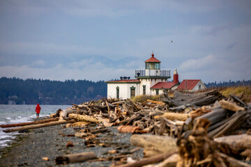 Fototapeta na wymiar West Seattle lighthouse