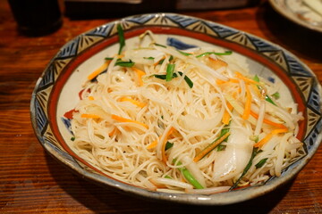 Somen Noodle Champuru, Japanese Food, Famous Okinawa Local Food - 日本料理 沖縄料理 そうめんチャンプルー	