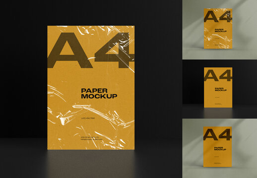 Editable A4 Paper Mockup for Letterhead and Branding &ndash; Ideal for Stationery Designs with Business Card