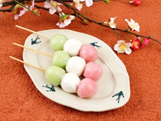 Obraz na płótnie Canvas Sanshoku Dango or Three Colored Dumplings