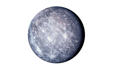Mercury planet isolated in black