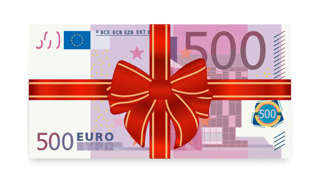 500 euro gift. Vector illustration