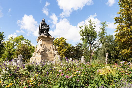 Statue Of Joost Van Den Vondel In The Vondelpark.