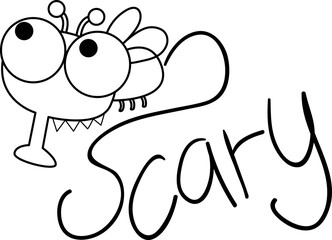 Scary fly flying, Halloween clipart