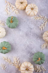 Obraz na płótnie Canvas White and green decorative pumpkin