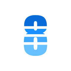 Initial Letter 8 Logo Design Template. 8 Letter Logo Design with Creative, Modern Gradient Style