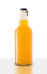 glass bottle with orange drink