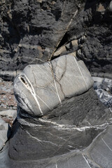 Old stones on a British beach