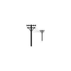 electric pole logo design illustration