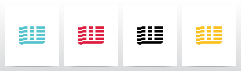 Folded Stripes Letter Logo Design W
