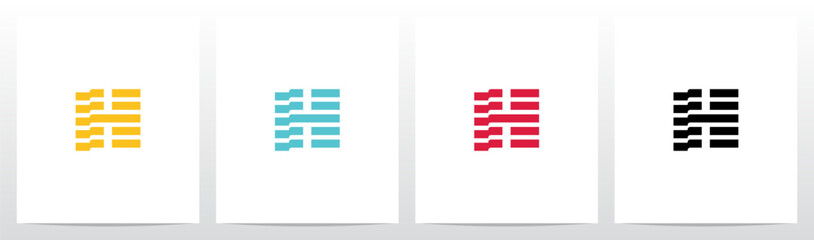 Folded Stripes Letter Logo Design H