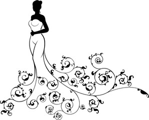 Wedding Abstract Bride Silhouette