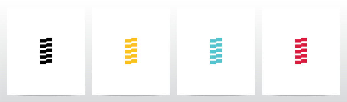 Folded Stripes Letter Logo Design I