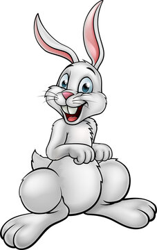 Cartoon White Bunny Rabbit