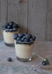 blueberry dessert tapioca vege coco nut