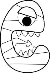 Monster letter E, Halloween alphabet