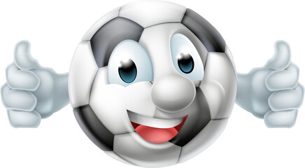 Cartoon Soccer Ball Man Character